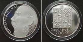CZECH REPUBLIC. 200 Korun 2000, Vitezslav Nezval, silver Proof, RARE!
