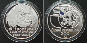 CZECH REPUBLIC. 200 Korun 2002, George of Podebrady, silver Proof