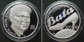 CZECH REPUBLIC. 200 Korun 2014, Tomas Bata, silver Proof