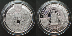 CZECH REPUBLIC. 200 Korun 2015, 750th Ann. of Ceske Budejovice, silver Proof