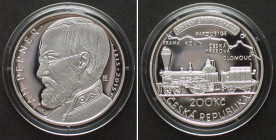 CZECH REPUBLIC. 200 Korun 2015, Railways, JAN PERNER, silver Proof