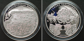 CZECH REPUBLIC. 200 Korun 2018, Klaudyan Map, silver Proof