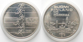 FINLAND 10 Markkaa 1971 10TH EU ATHLETIC CHAMPIONSHIPS silver Prooflike specimen