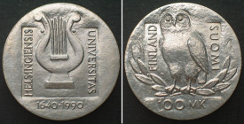 FINNLAND 100 Markkaa 1990, HELSINKI UNIVERSITY, silver, BU