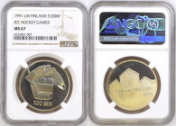 FINLAND 100 Markkaa 1991 ICE HOCKEY WORLD CHAMPIONSHIP NGC MS 67