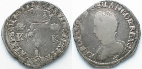 FRANCE Teston 1562 L Bayonne CHARLES IX silver VF