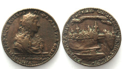 LOUIS XIV. Medal 1667, CANAL DU LANGUEDOC, cast bronze, 52mm, VF