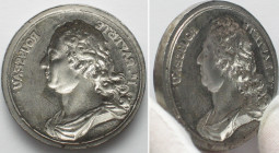 JEAN BAPTISTE ROUSSEAU (1671-1741). Medal 1730 by Simon Curé (1681-1734), uniface negative cast, white metal, 51mm