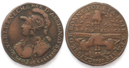 FRANCE. 2 Sols 6 Deniers 1791 copper VF+ SCARCE!