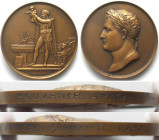 NAPOLEON I. Medal 1811 Baptism of the King of Rome (NAPOLEON II), bronze, 68mm. Official restrike 1920.