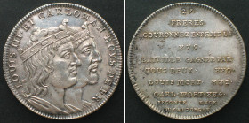 LOUIS III & CARLOMAN Silver Medal about 1820, by Thomas Bernard, from KINGS OF FRANCE SERIES, silver, 33mm