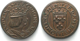 FRANCE Test strike ND(1880) LOUIS XII Ducat of NAPLES copper 25mm