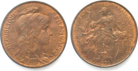 FRANCE. 10 Centimes 1901 bronze BU!!!