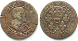 BOISBELLE & HENRICHEMONT Double Tournois 1637 MAXIMILIAN I of BETHUNE, copper, VF