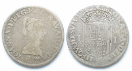 NAVARRE. Teston 1566, Pau mint, Joan III d'Albret, silver, VF-