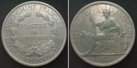 FRENCH INDO-CHINA. 1 Piastre 1903 A, silver, XF