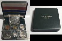 GAMBIA 1970/66 SEALED PROOF SET with 8 Shillings 1970 silver SCARCE!