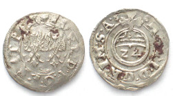 RIETBERG. 1/24 Thaler 1616, SABINA KATHARINA & JOHANN III, silver, AU/UNC!