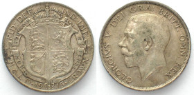 GREAT BRITAIN. 1/2 Crown 1915, GEORGE V silver aXF!