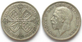 GREAT BRITAIN. Florin 1933, GEORGE V, silver VF-XF