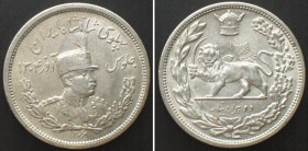 IRAN 2000 Dinars (2 Krans) SH 1306 L (1927) REZA SHAH silver UNC!!!