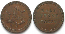 ISLE of MAN Half Penny 1831 PRO BONO PUBLICO copper AU!