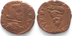 MILAN Quattrino PHILIP IV of Spain (1621-1665) copper XF!