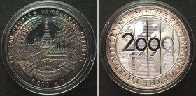 LAO. 5000 Kip 2000, MILLENNIUM, silver, Proof SCARCE!