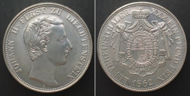 LIECHTENSTEIN Thaler 1862 JOHANN II silver OFFICIAL RESTRIKE