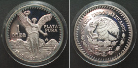 MEXICO. 1 Onza 1990, LIBERTAD silver, 1 ounce PROOF