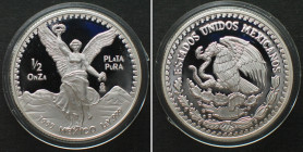 MEXICO. 1/2 Onza 1995 LIBERTAD silver KEY DATE PROOF RARE!