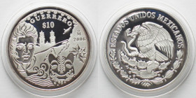 MEXICO 10 Pesos 2006 GUERRERO silver Proof