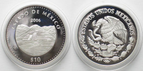 MEXICO. 10 Pesos 2006 Pyramid de la Loona ESTADO DE MEXICO silver Proof