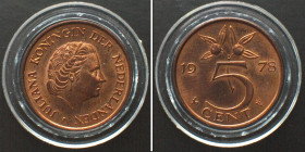 NETHERLANDS. 5 Cents 1978, Juliana, bronze, PROOF