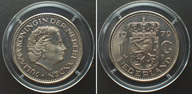 NETHERLANDS. 1 Gulden 1979, Juliana, nickel, PROOF
