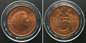 NETHERLANDS. 5 Cents 1979, Juliana, bronze, PROOF