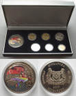 SINGAPORE 2007 MINT SET w. 2 $ Marina Bay 42 Y. OF INDEPENDENCE Cu-Ni Prooflike