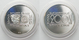 SLOVAKIA 200 Korun 1996 JOZEF CIGER HRONSKY silver BU