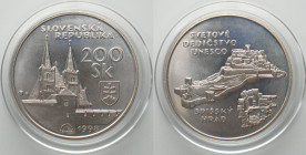 SLOVAKIA. 200 Korun 1998, UNESCO World Heritage - Spis Castle, silver, BU