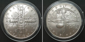 SLOVAKIA. 500 Korun 2001, MALA FATRA NATIONAL PARK, silver BU