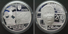 SLOVAKIA. 200 Korun 2002, Ludovit Fulla, silver Proof