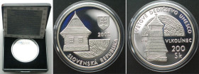 SLOVAKIA. 200 Korun 2002, UNESCO World Heritage site - Vlkolinec, silver Proof