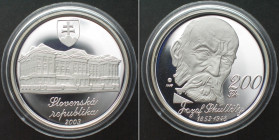 SLOVAKIA. 200 Korun 2003, Jozef Skultety, silver Proof