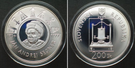 SLOVAKIA. 200 Korun 2004, Jan Andrej Segner, silver Proof