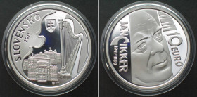 SLOVAKIA. 10 Euro 2011, Jan Cikker, silver Proof