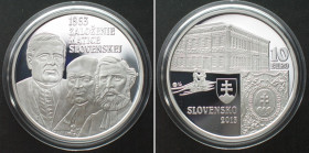 SLOVAKIA. 10 Euro 2013 Matica slovenska, silver Proof