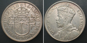 SOUTHERN RHODESIA. 1/2 Crown 1934, GEORGE V, silver, AU!