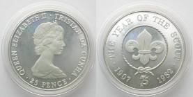 TRISTAN DA CUNHA 25 Pence 1983 THE YEAR OF THE SCOUT silver Proof