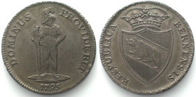 BERN. Thaler 1795, TRIAL STRIKE IN WHITE METAL, RRR!