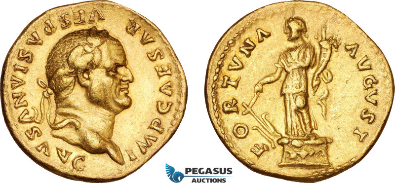Roman Empire, Vespasian (AD 69-79) AV Aureus (7.29g) Rome Mint, AD 74, Gold, Obv...